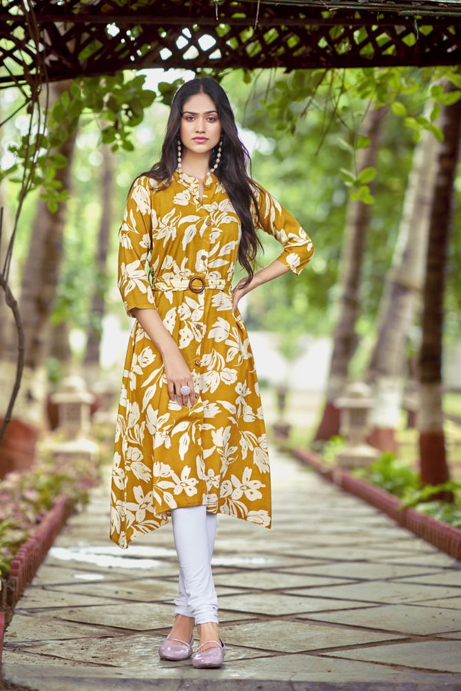 Graccy By Tips Tops Rayon Printed Designer Kurtis Wholesale Price In Surat